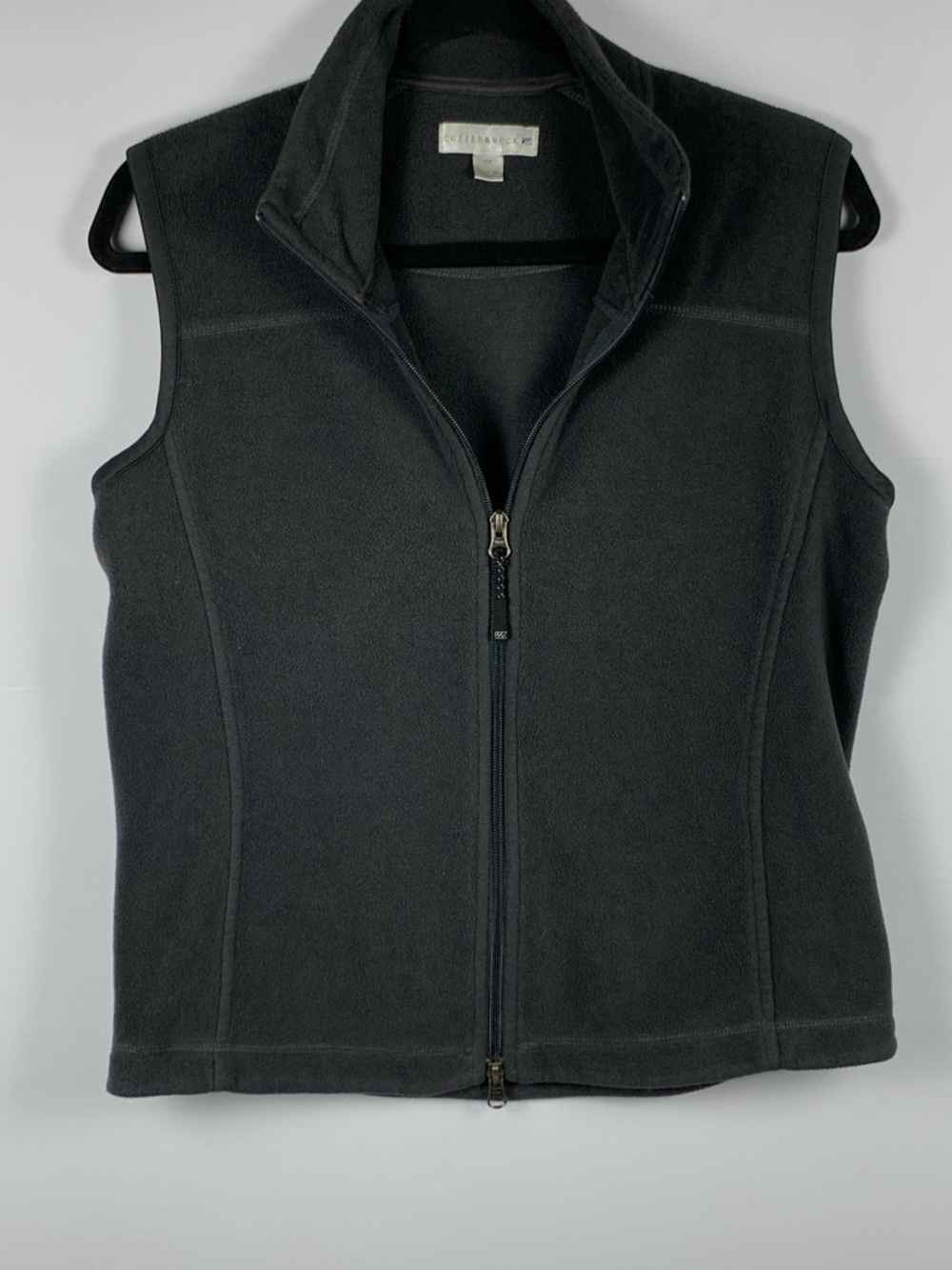 Cutter & Buck Black Fleece Vest Womens SP Petite Small Full Zip Golf - Picture 5 of 15